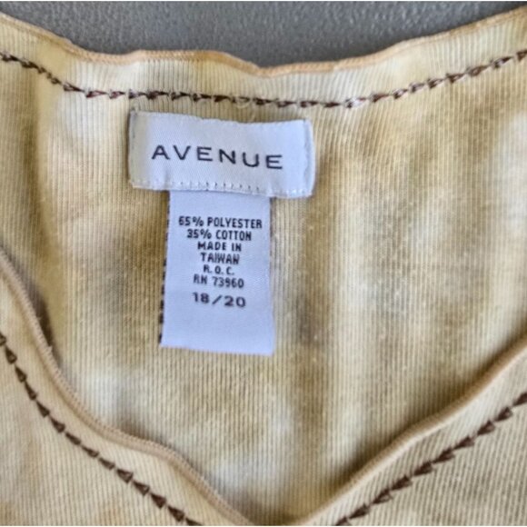 Avenue Womens 3/4 Sleeve Floral Embroidered Beige Top Size 18/20 Polyester Blend - Picture 3 of 5